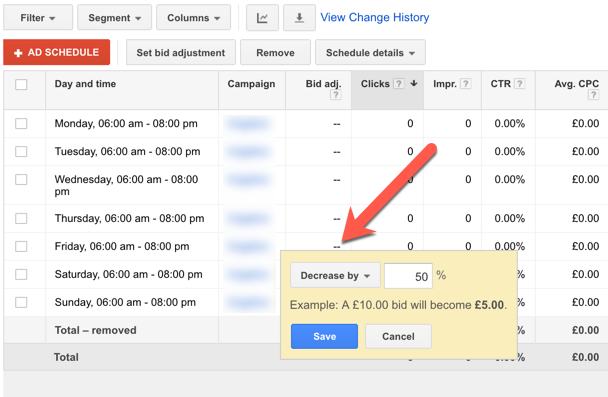custom ad scheduling - how to implement an ad schedule step four