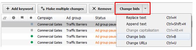 Advanced Changes in AdWords Editor