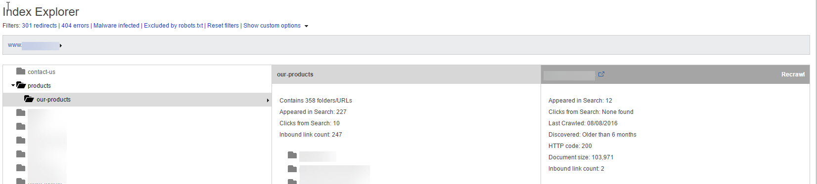 Bing Webmaster Tools Index