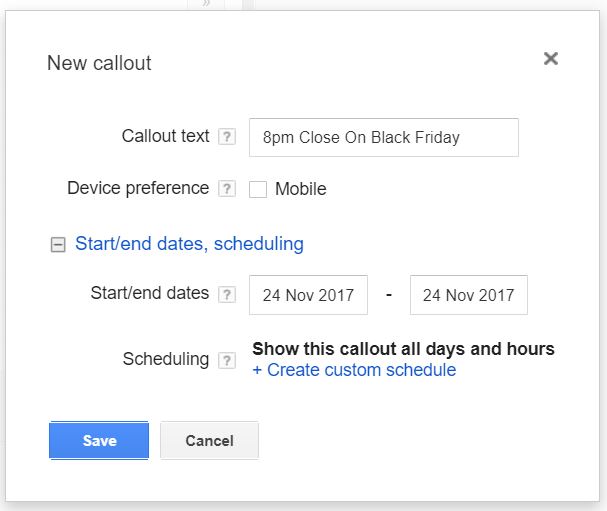Example of how to set up a scheduled call out extension