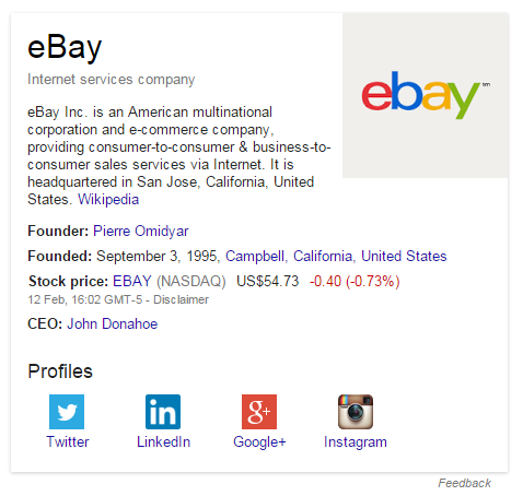 Ebay Social Profile Markup