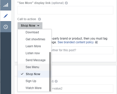 Facebook ad calls-to-actions