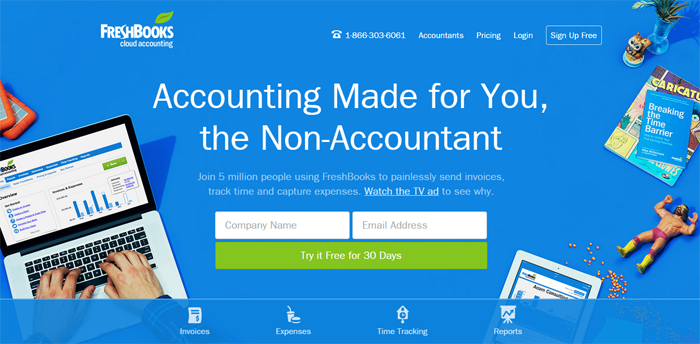 freshbooks-ppc-landing-page-example