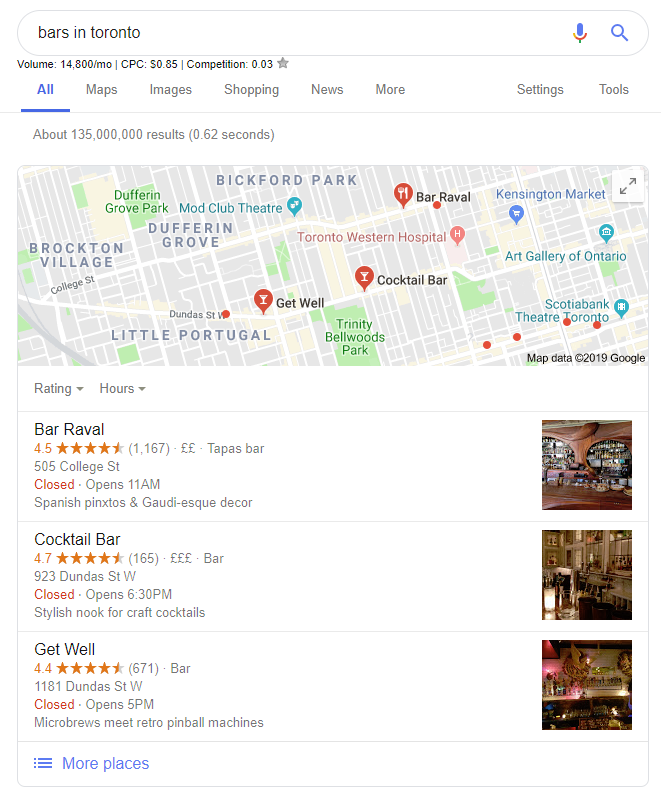 Google My Business listings