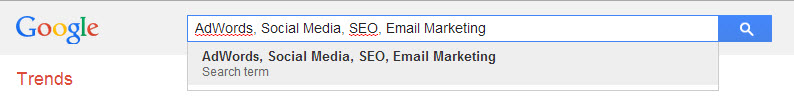 Google Trends Digital Marketing Search Box