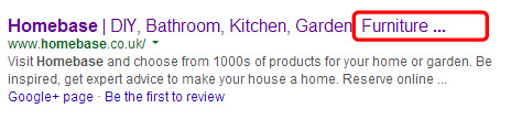 Homebase Title Tag truncated in search results