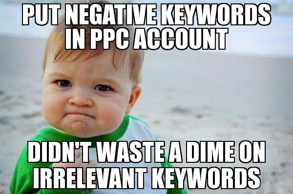 Negative keywords in PPC meme