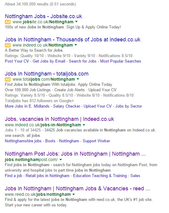 SEO For Recruitment Agencies - Google Results