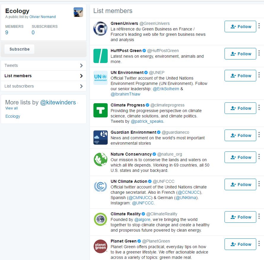 Twitter lists to find influencers