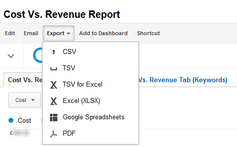 Export Reports in Analytics