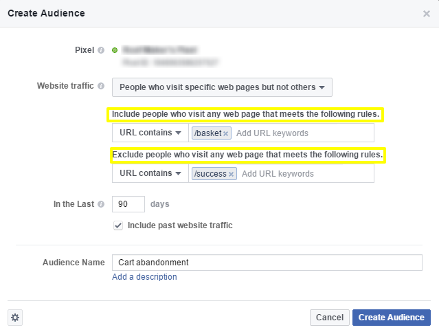 Facebook ads cart abandonment