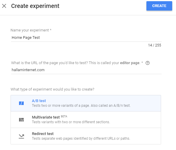 google-optimize-experiment-example