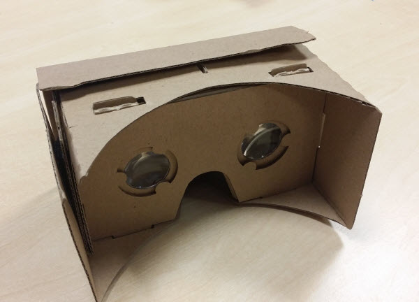 Front view of Google Cardboard viewer