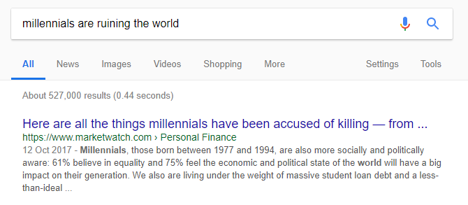 millennials are ruining the world