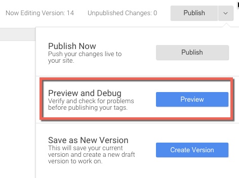 preview and debug mode google tag manager