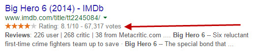 Rich snippets from a movie review