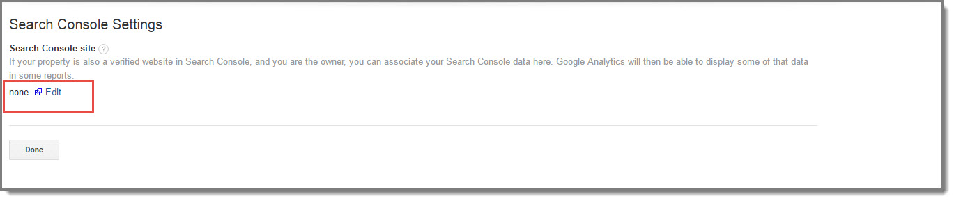 search console settings