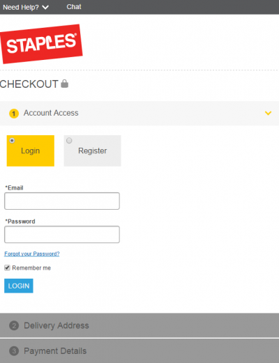 You must make an account on the Staples website