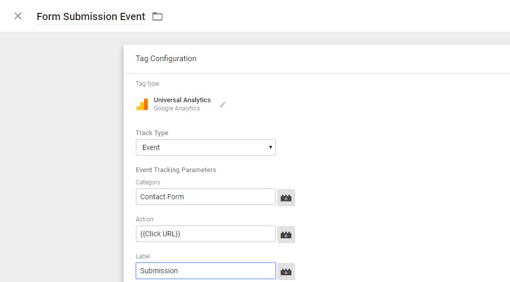 Google Tag Manager Contact Form Submission event - Google Analytics event tracking