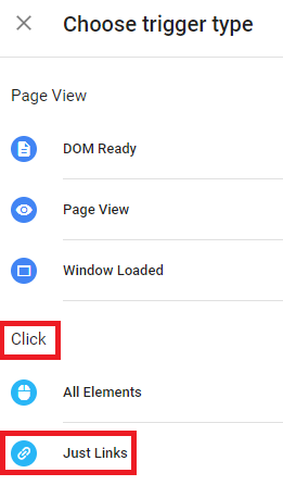 creating a click and just links trigger in google tag manager to track mailto link clicks image guide
