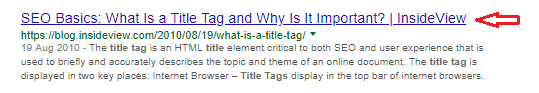 title tags appear in search engine results pages example image - for essential seo checklist