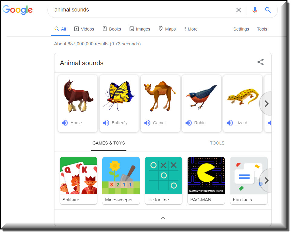 google animal sounds