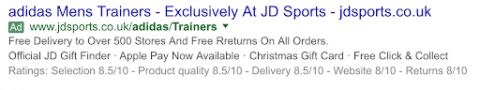 search ad for JD