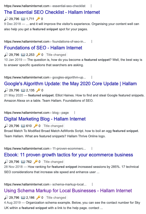 screenshot of Google search results page displaying blogs 