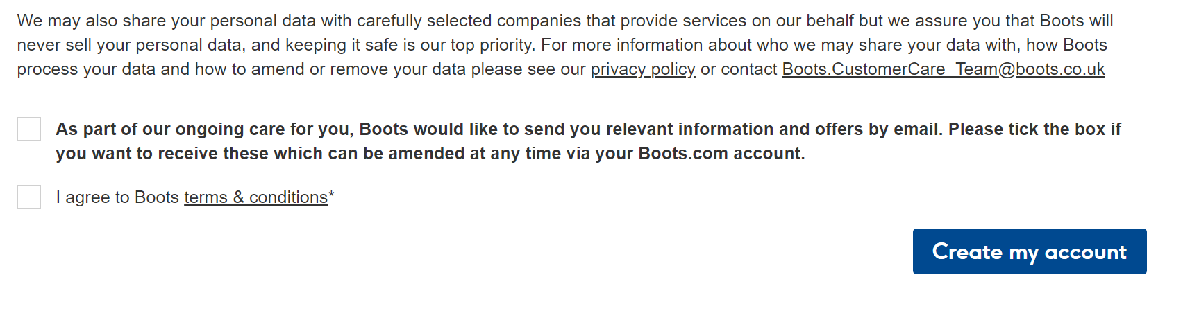 Boots 2020 Website GDPR compliance