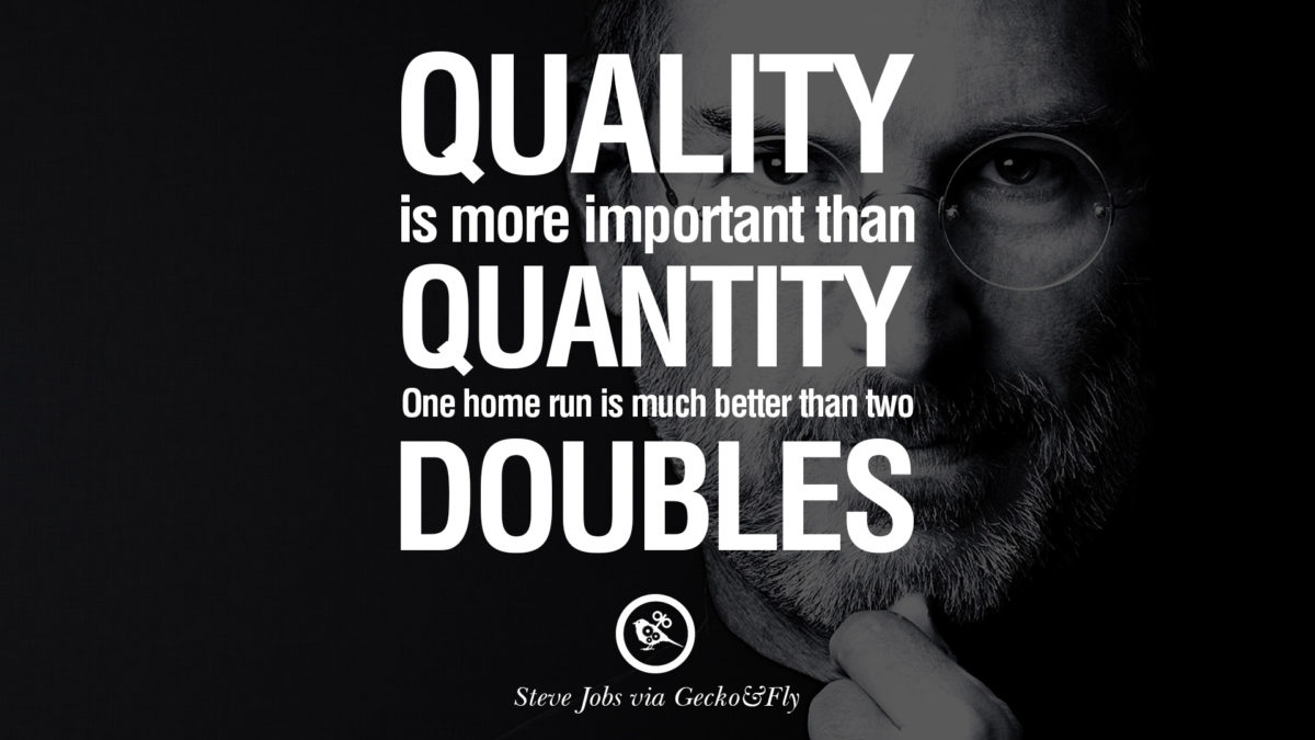 Steve Jobs portrait with quote over the top