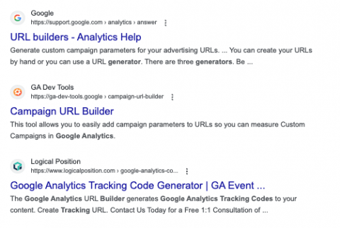 SERPs for Google Analytics tracking code