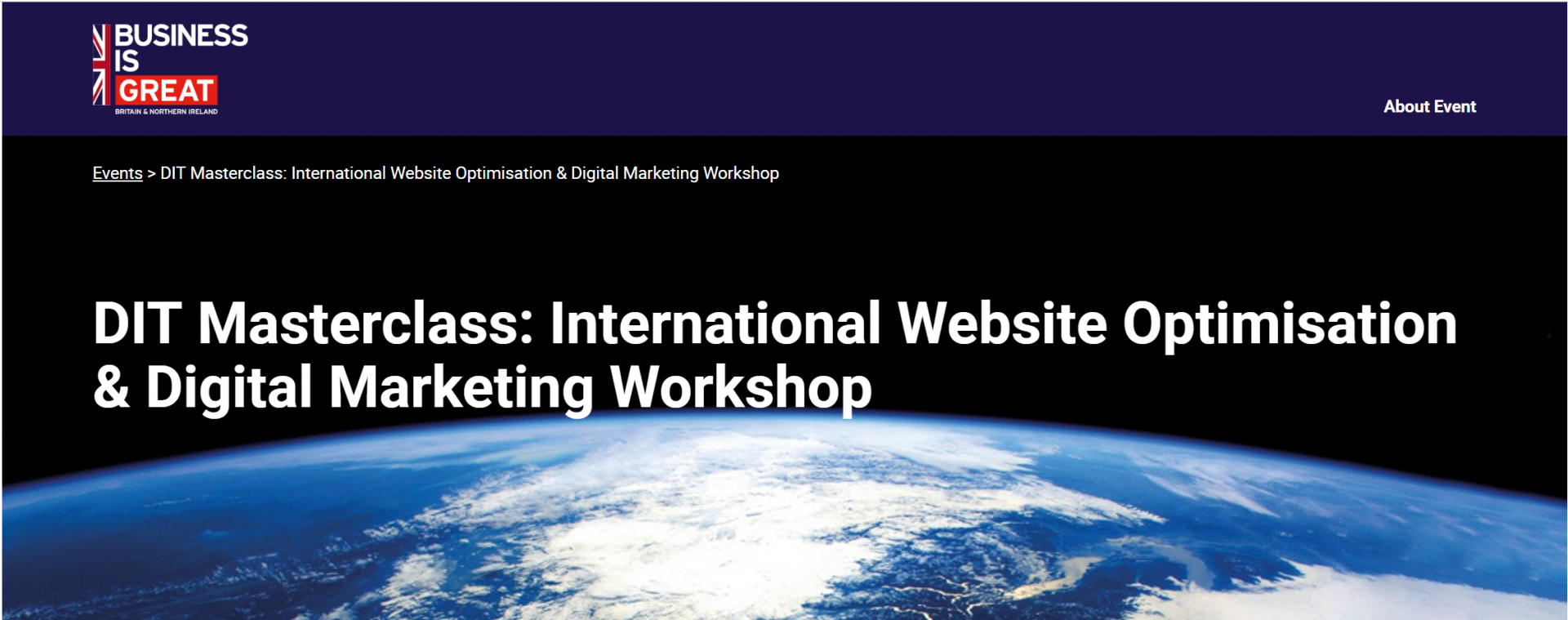 International website optimisation masterclass DIT