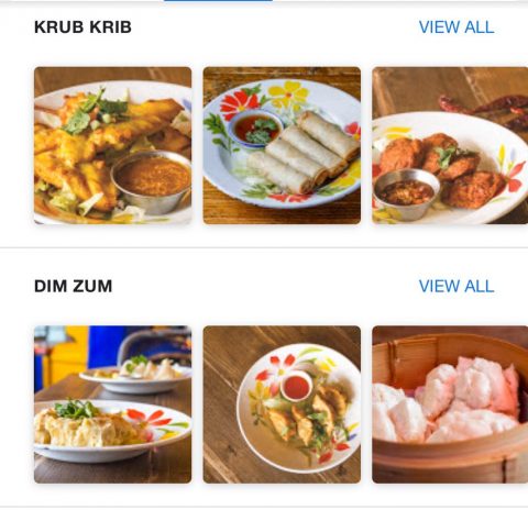 Google My Business Restaurant Menu Example