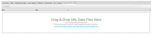 import crawl to log file analyser