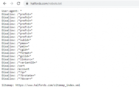 The current robots.txt file shows that some parameter URLs have been blocked