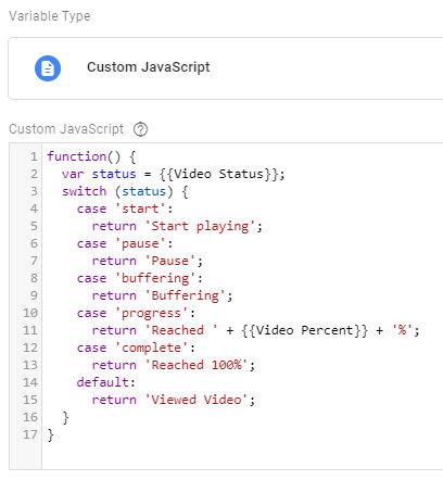 custom javascript variable Google Tag Manager