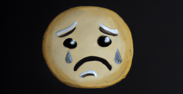an oil painting of a cookie crying