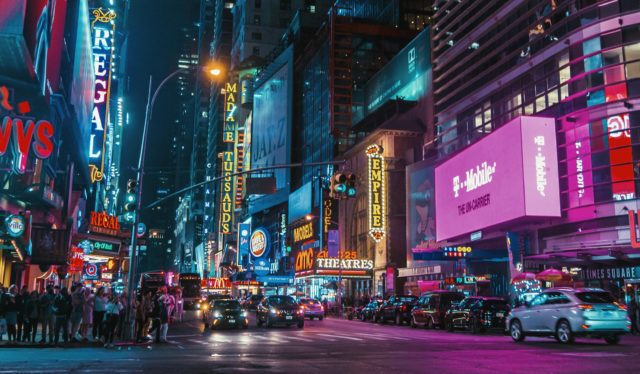 Night photo of new york city