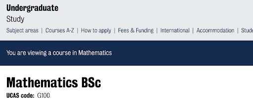 Kings university mathematics course page