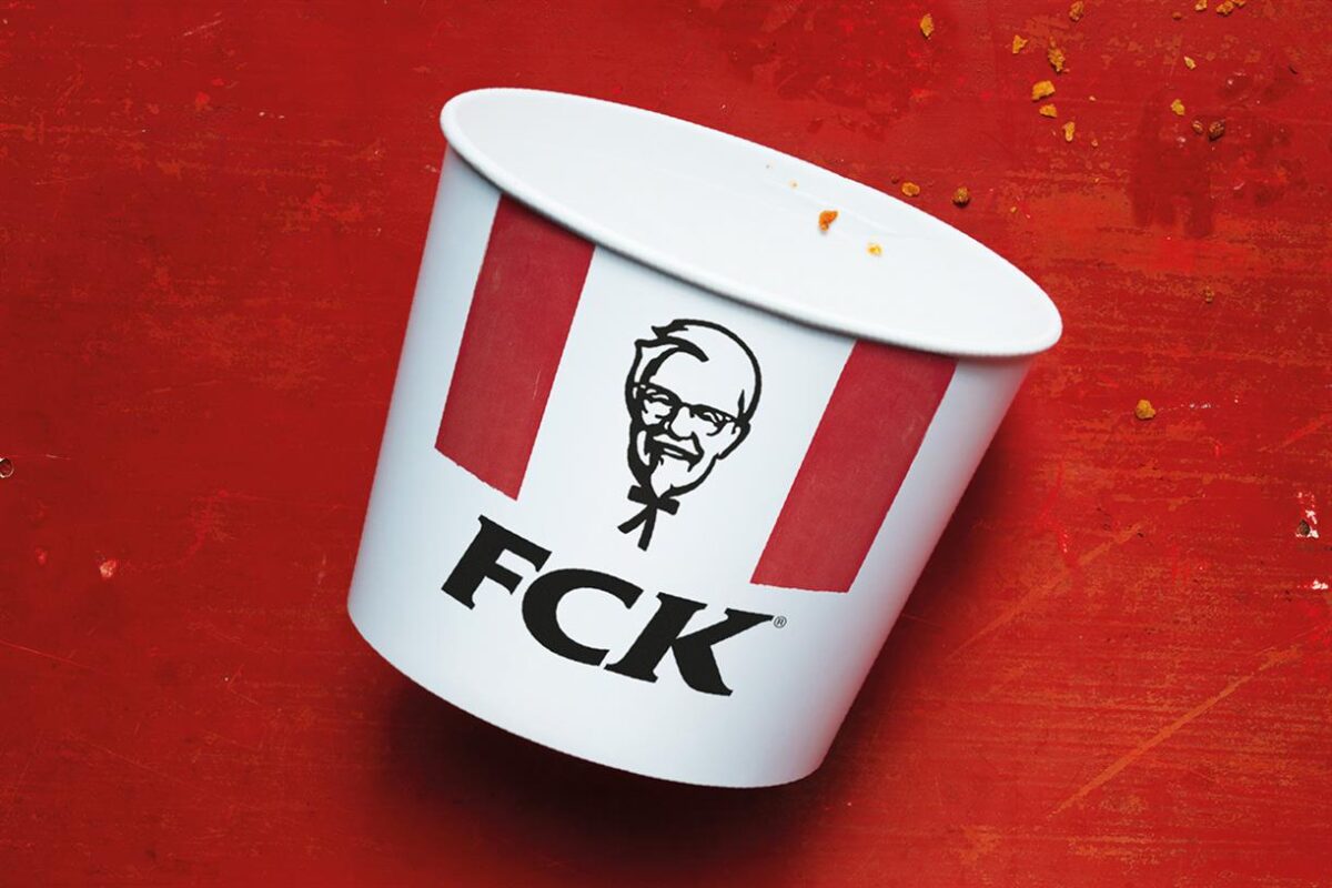FCK written on KFC box