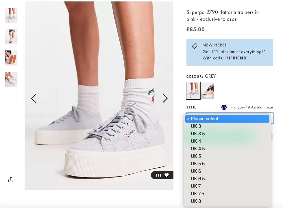 asos product page