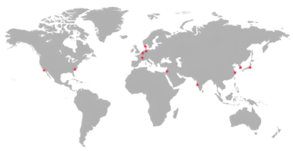 Map of where Oqton's offices are